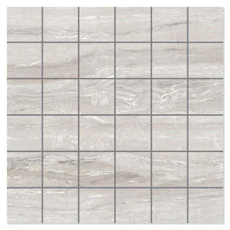 Marmor Mosaik Klinker Eos Ljusgrå Blank-Polerad Rak 30x30 (5x5) cm